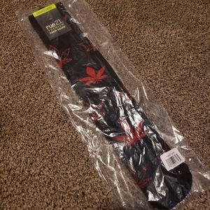 Rue21 Red Weed Leaf Long Socks